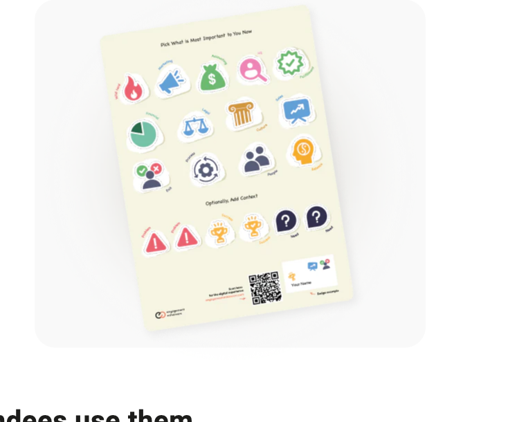 A sample sticker sheet for a business leadership conference